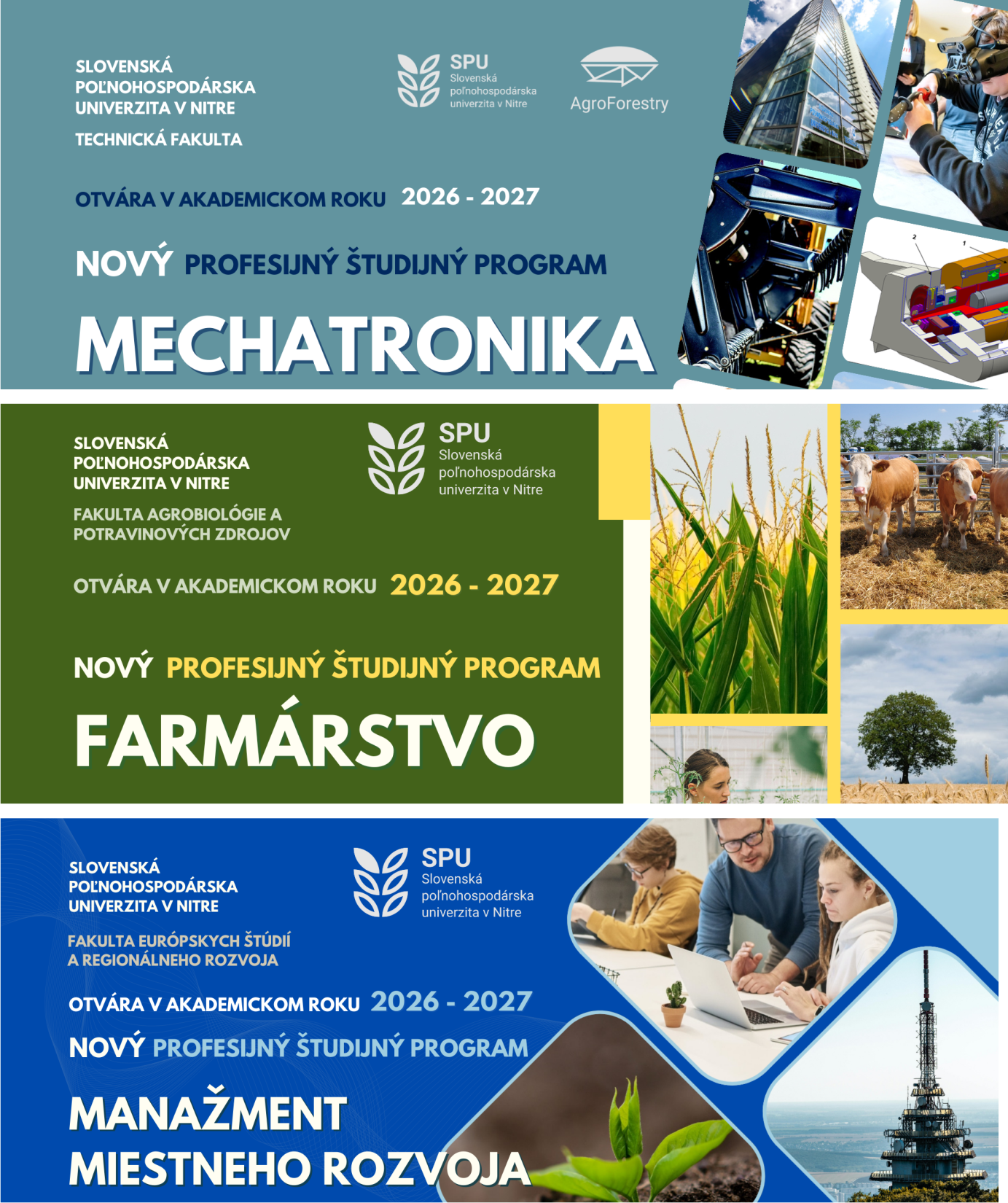 SPU vytvorila tri nové profesijné študijné programy